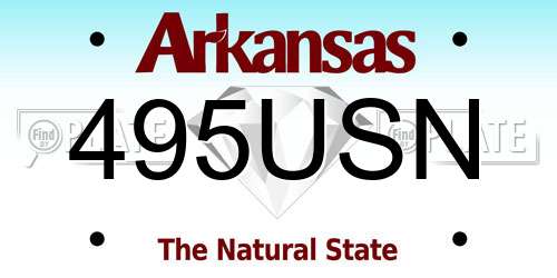 495USN Arkansas License Plate