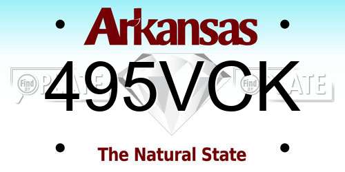 495VCK Arkansas License Plate