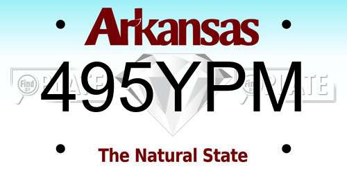 495YPM Arkansas License Plate