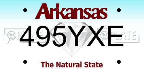 495YXE Arkansas License Plate