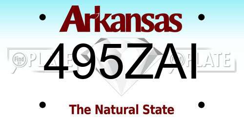 495ZAI Arkansas License Plate