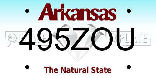 495ZOU Arkansas License Plate