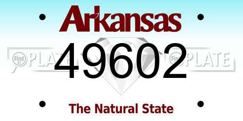 49602 Arkansas License Plate