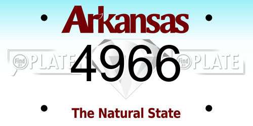 4966 Arkansas License Plate