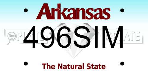 496SIM Arkansas License Plate