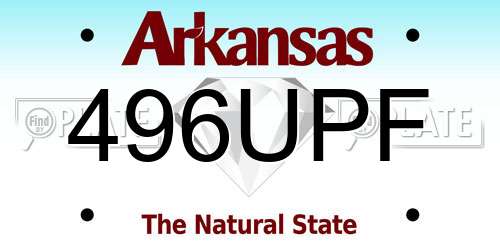 496UPF Arkansas License Plate