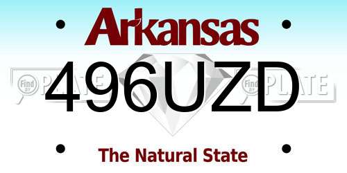 496UZD Arkansas License Plate