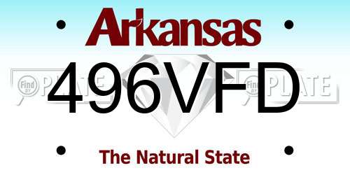 496VFD Arkansas License Plate