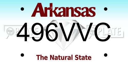 496VVC Arkansas License Plate