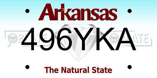 496YKA Arkansas License Plate