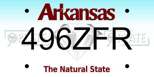 496ZFR Arkansas License Plate