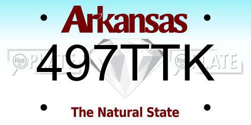 497TTK Arkansas License Plate