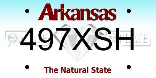 497XSH Arkansas License Plate