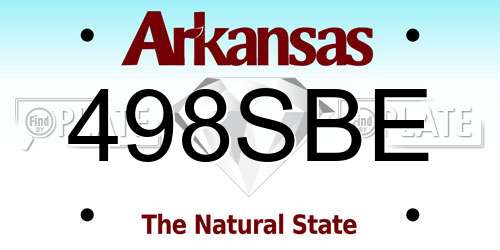 498SBE Arkansas License Plate