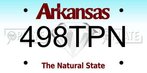 498TPN Arkansas License Plate