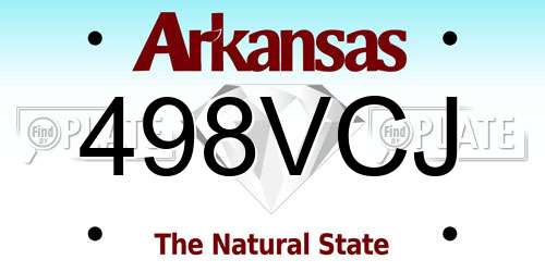 498VCJ Arkansas License Plate