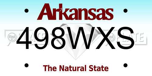 498WXS Arkansas License Plate