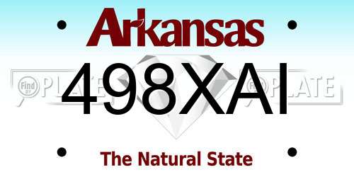 498XAI Arkansas License Plate