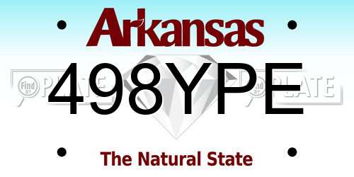 498YPE Arkansas License Plate