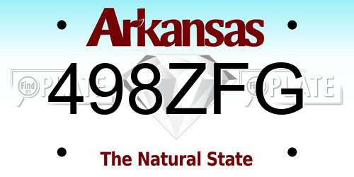 498ZFG Arkansas License Plate