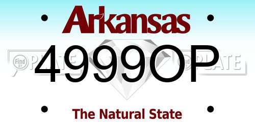4999OP Arkansas License Plate