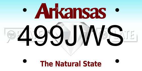 499JWS Arkansas License Plate
