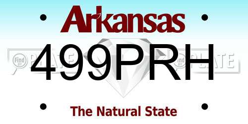 499PRH Arkansas License Plate