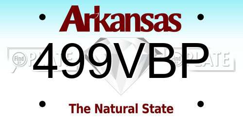 499VBP Arkansas License Plate