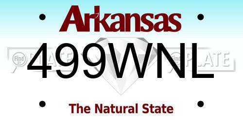 499WNL Arkansas License Plate