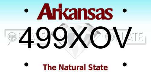 499XOV Arkansas License Plate