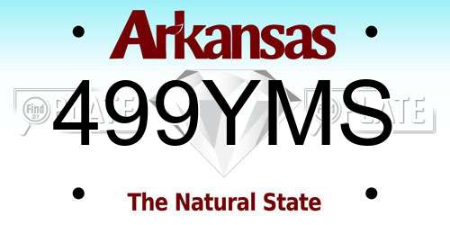 499YMS Arkansas License Plate