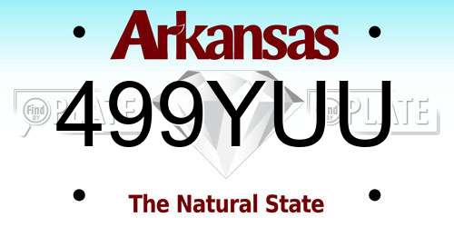 499YUU Arkansas License Plate