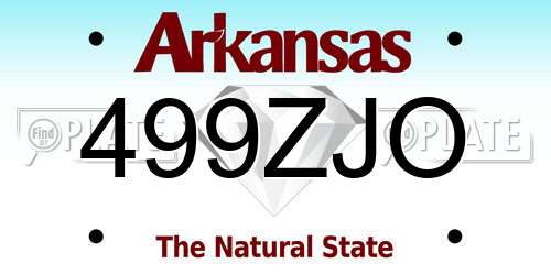 499ZJO Arkansas License Plate