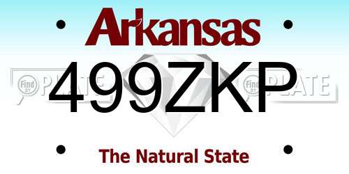 499ZKP Arkansas License Plate