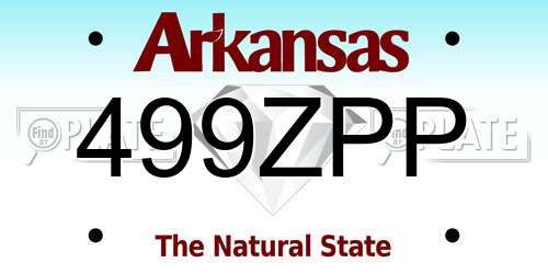 499ZPP Arkansas License Plate