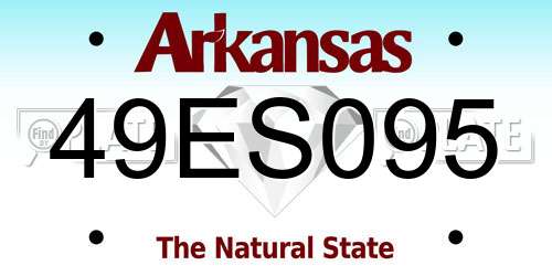 49ES095 Arkansas License Plate