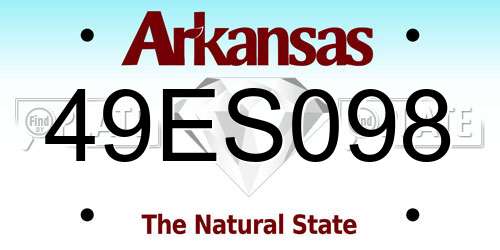 49ES098 Arkansas License Plate