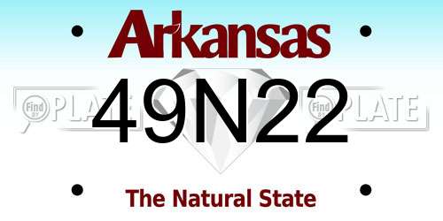 49N22 Arkansas License Plate
