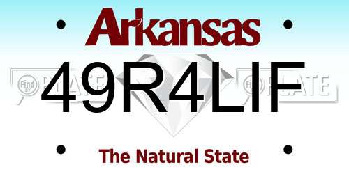 49R4LIF Arkansas License Plate