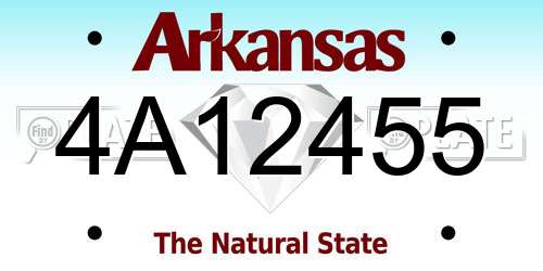 4A12455 Arkansas License Plate