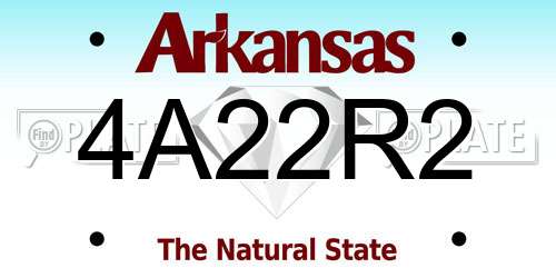 4A22R2 Arkansas License Plate