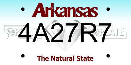 4A27R7 Arkansas License Plate