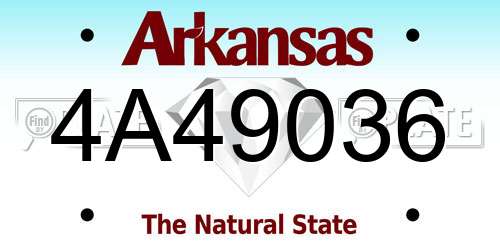 4A49036 Arkansas License Plate
