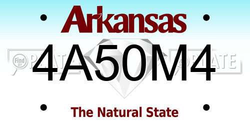 4A50M4 Arkansas License Plate