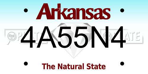4A55N4 Arkansas License Plate