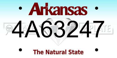 4A63247 Arkansas License Plate