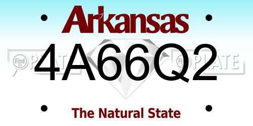 4A66Q2 Arkansas License Plate