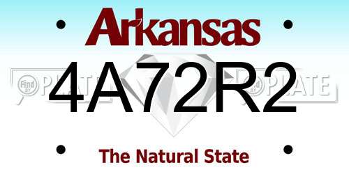 4A72R2 Arkansas License Plate