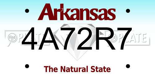 4A72R7 Arkansas License Plate
