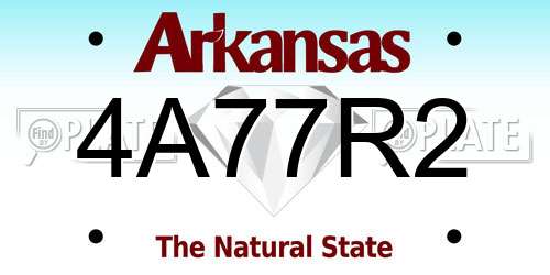 4A77R2 Arkansas License Plate